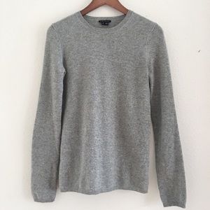 Theory Grey Cashmere Crewneck Sweater